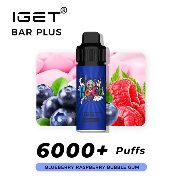 Blueberry Raspberry Bubble Gum – IGET Bar Plus 6000 Puffs — 6,000-puff genuine IGET vape available online in Australia with fast AU delivery Blueberry Raspberry Bubble Gum – IGET Bar Plus 6000 Puffs Australia