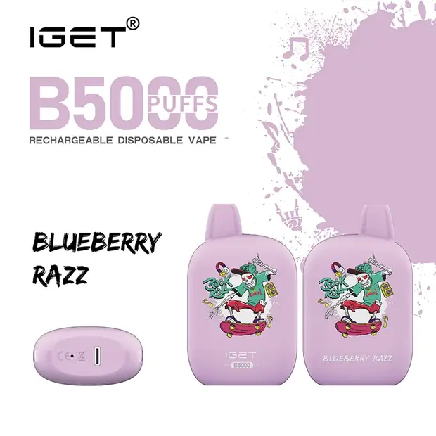 Blueberry Razz – IGET B5000 — 5,000-puff genuine IGET vape available online in Australia with fast AU delivery Blueberry Razz – IGET B5000 disposable vape Australia