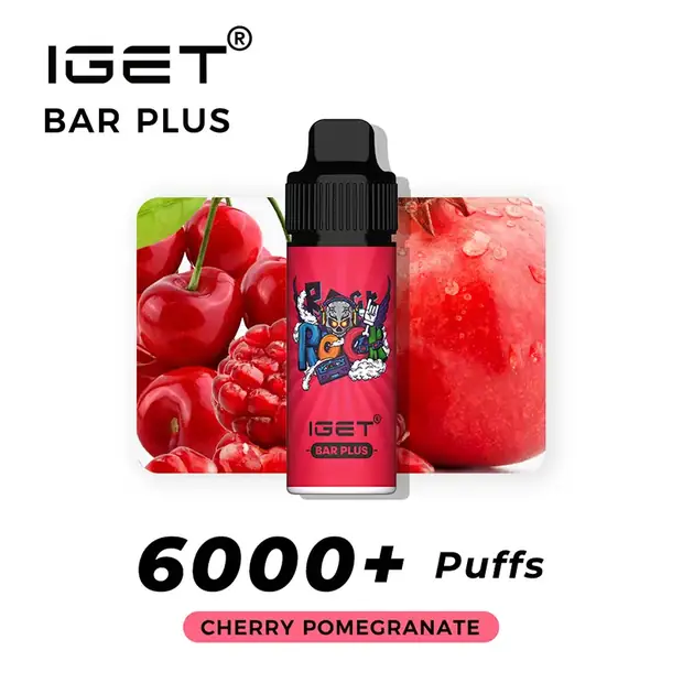 Cherry Pomegranate – IGET Bar Plus 6000 Puffs — 6,000-puff genuine IGET vape available online in Australia with fast AU delivery Cherry Pomegranate – IGET Bar Plus 6000 Puffs Australia