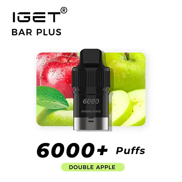 Double Apple – IGET Bar Plus Pod 6000 Puffs — 6,000-puff genuine IGET vape available online in Australia with fast AU delivery Double Apple – IGET Bar Plus Pod 6000 Puffs Australia