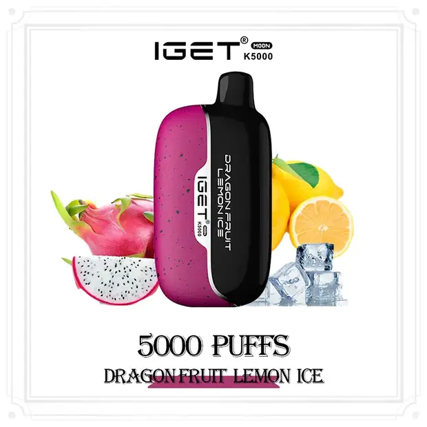 Dragon Fruit Lemon Ice – IGET Moon 5000 Puffs — 5,000-puff genuine IGET vape available online in Australia with fast AU delivery Dragon Fruit Lemon Ice – IGET Moon 5000 Puffs disposable vape Australia