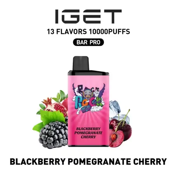 Blackberry Pomegranate Cherry IGET Bar Pro 10000 Puffs disposable vape Australia