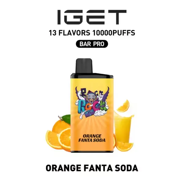 Orange Fanta Soda IGET Bar Pro 10000 Puffs disposable vape Australia