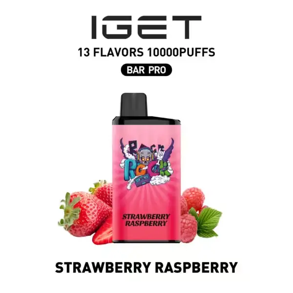 Strawberry Raspberry IGET Bar Pro 10000 Puffs disposable vape Australia
