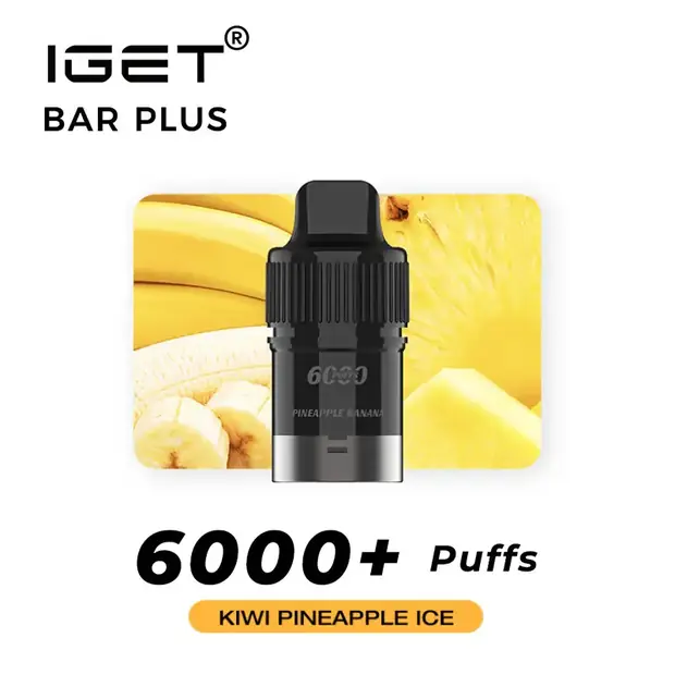 Kiwi Pineapple Ice – IGET Bar Plus Pod 6000 Puffs — 6,000-puff genuine IGET vape available online in Australia with fast AU delivery Kiwi Pineapple Ice – IGET Bar Plus Pod 6000 Puffs Australia
