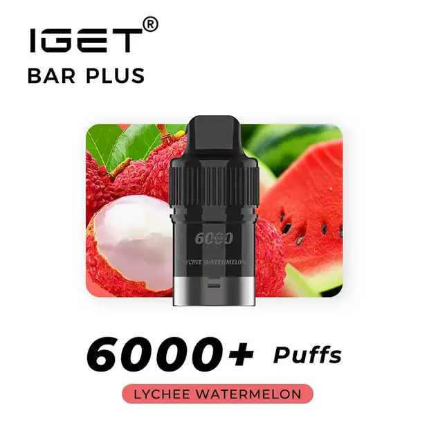 Lychee Watermelon – IGET Bar Plus Pod 6000 Puffs — 6,000-puff genuine IGET vape available online in Australia with fast AU delivery Lychee Watermelon – IGET Bar Plus Pod 6000 Puffs Australia