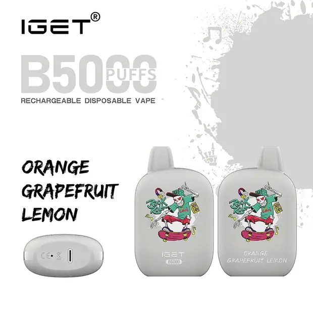 Orange Grapefruit Lemon – IGET B5000 — 5,000-puff genuine IGET vape available online in Australia with fast AU delivery Orange Grapefruit Lemon – IGET B5000 disposable vape Australia