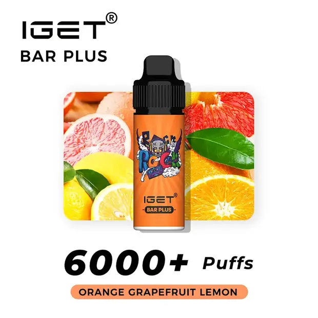 Orange Grapefruit Lemon – IGET Bar Plus 6000 Puffs — 6,000-puff genuine IGET vape available online in Australia with fast AU delivery Orange Grapefruit Lemon – IGET Bar Plus 6000 Puffs Australia