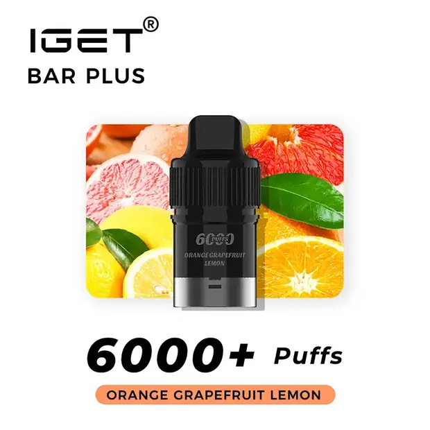 Orange Grapefruit Lemon – IGET Bar Plus Pod 6000 Puffs — 6,000-puff genuine IGET vape available online in Australia with fast AU delivery Orange Grapefruit Lemon – IGET Bar Plus Pod 6000 Puffs Australia