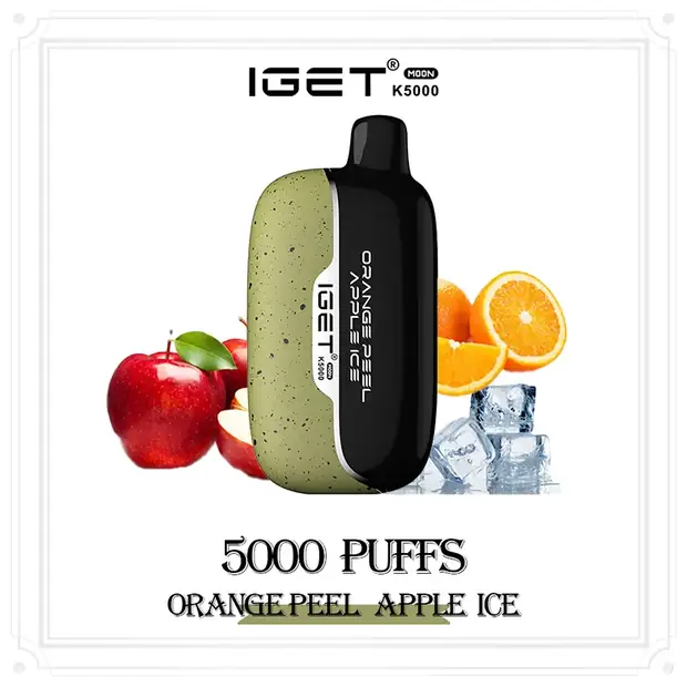 Orange Peel Apple Ice – IGET Moon 5000 Puffs — 5,000-puff genuine IGET vape available online in Australia with fast AU delivery Orange Peel Apple Ice – IGET Moon 5000 Puffs disposable vape Australia