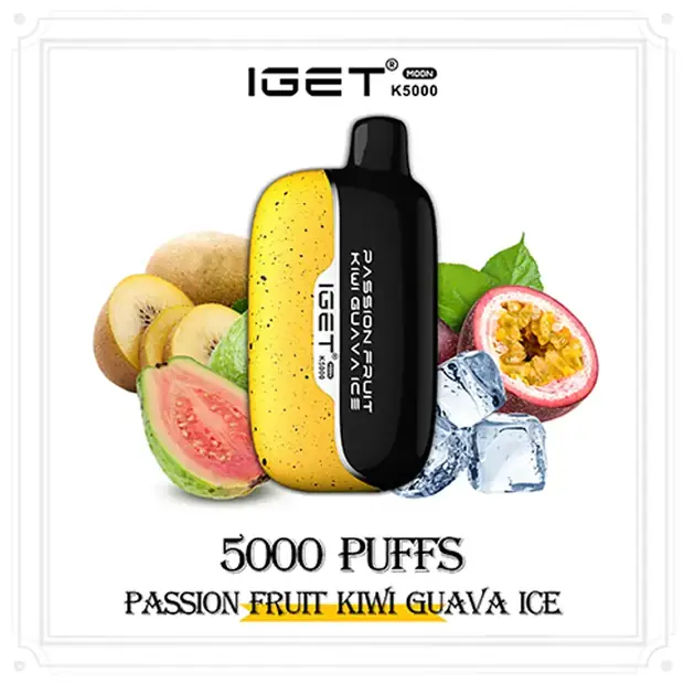 Passion Fruit Kiwi Guava Ice – IGET Moon 5000 Puffs disposable vape Australia