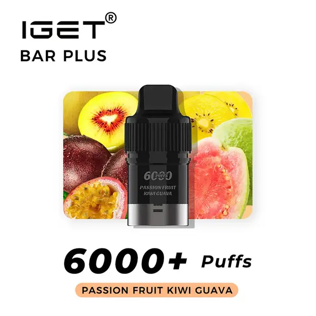 Passion Fruit Kiwi Guava – IGET Bar Plus Pod 6000 Puffs Australia