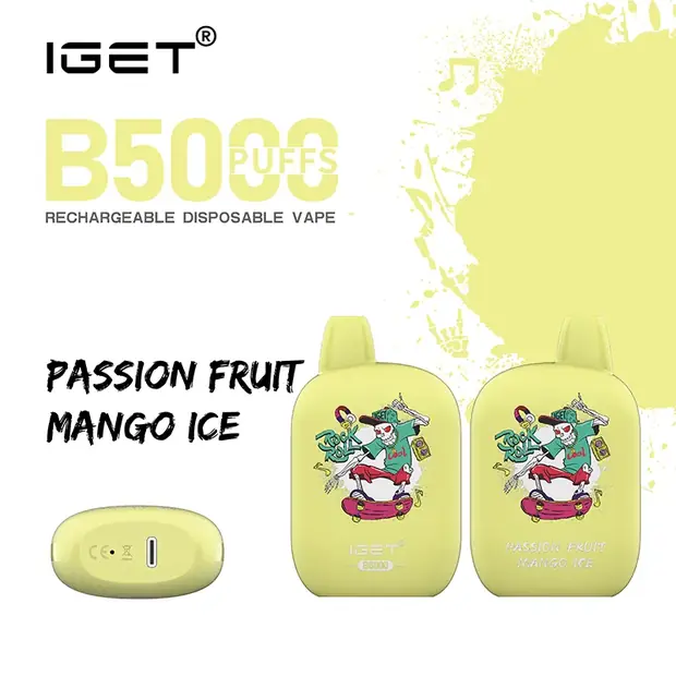 Passion Fruit Mango Ice – IGET B5000 — 5,000-puff genuine IGET vape available online in Australia with fast AU delivery Passion Fruit Mango Ice – IGET B5000 disposable vape Australia