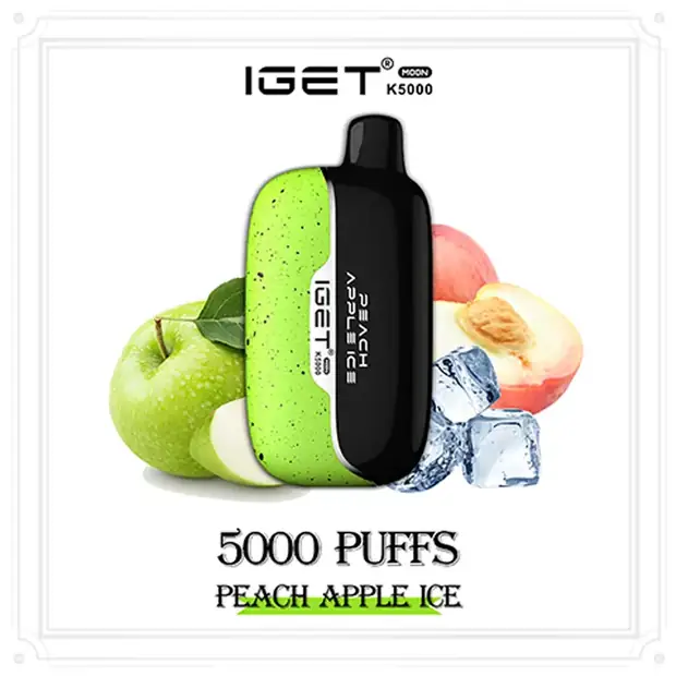 Peach Apple Ice – IGET Moon 5000 Puffs — 5,000-puff genuine IGET vape available online in Australia with fast AU delivery Peach Apple Ice – IGET Moon 5000 Puffs disposable vape Australia