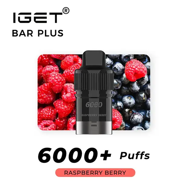 Raspberry Berry – IGET Bar Plus Pod 6000 Puffs — 6,000-puff genuine IGET vape available online in Australia with fast AU delivery Raspberry Berry – IGET Bar Plus Pod 6000 Puffs Australia