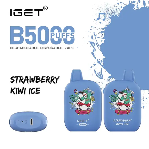 Strawberry Kiwi Ice – IGET B5000 — 5,000-puff genuine IGET vape available online in Australia with fast AU delivery Strawberry Kiwi Ice – IGET B5000 disposable vape Australia