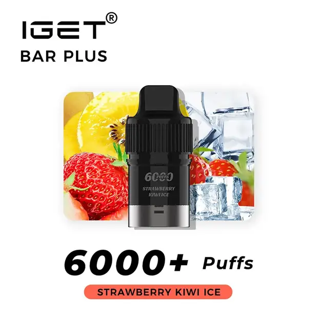 Strawberry Kiwi Ice – IGET Bar Plus Pod 6000 Puffs — 6,000-puff genuine IGET vape available online in Australia with fast AU delivery Strawberry Kiwi Ice – IGET Bar Plus Pod 6000 Puffs Australia