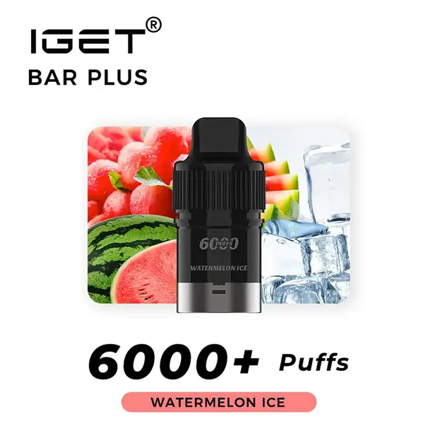 Watermelon Ice – IGET Bar Plus Pod 6000 Puffs — 6,000-puff genuine IGET vape available online in Australia with fast AU delivery Watermelon Ice – IGET Bar Plus Pod 6000 Puffs Australia